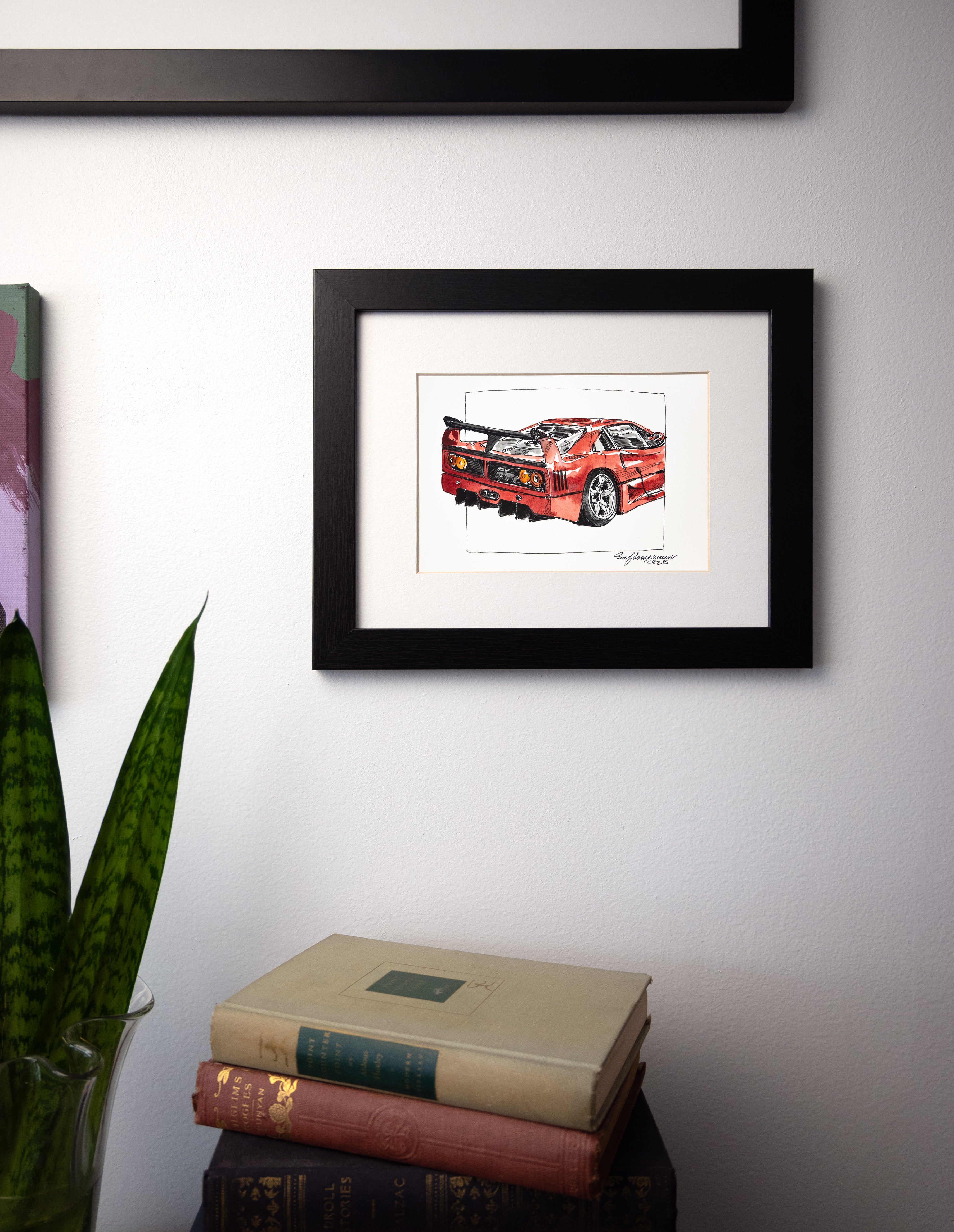 Ferrari F40, 45° Rear - Original Painting by Sunflowerman