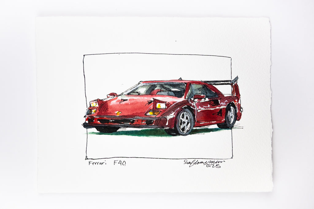 Ferrari F40, 45° Left - Original Painting by Sunflowerman
