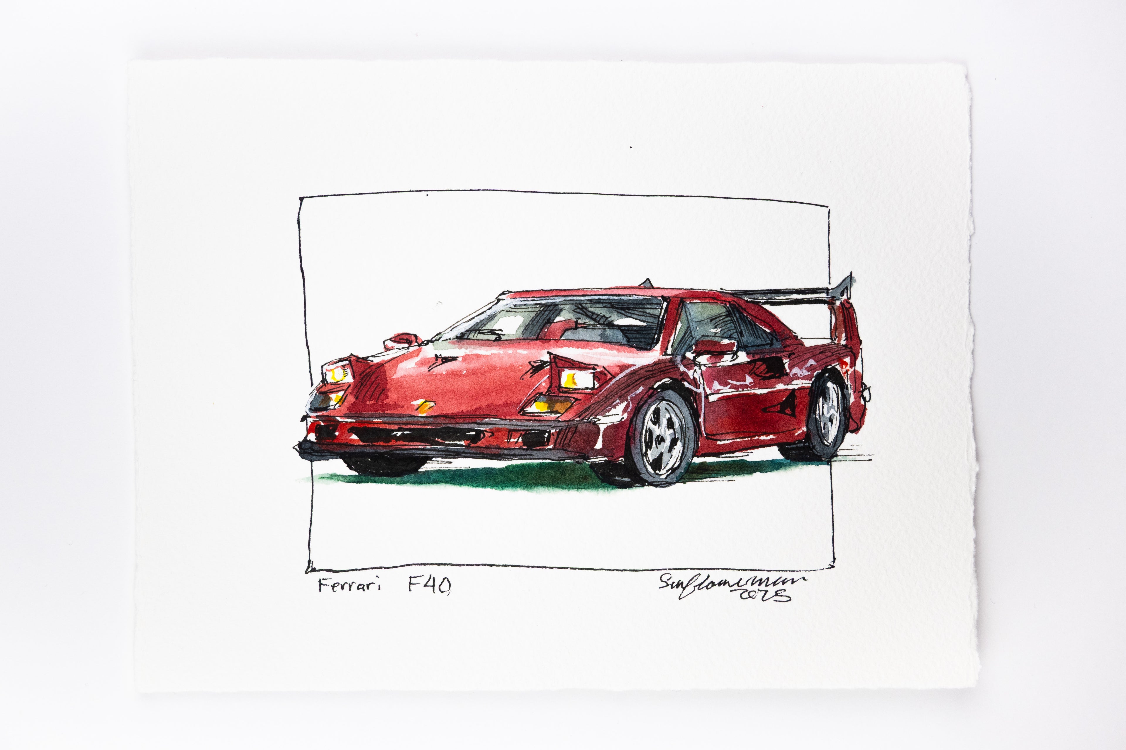 Ferrari F40, 45° Left - Original Painting by Sunflowerman