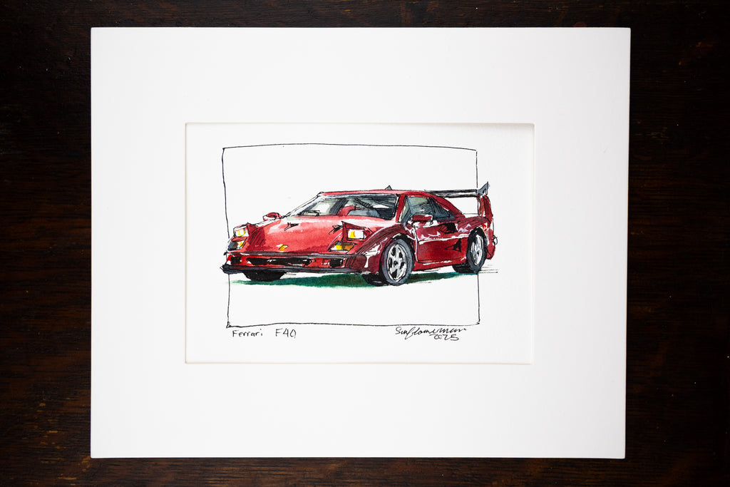 Ferrari F40, 45° Left - Original Painting by Sunflowerman