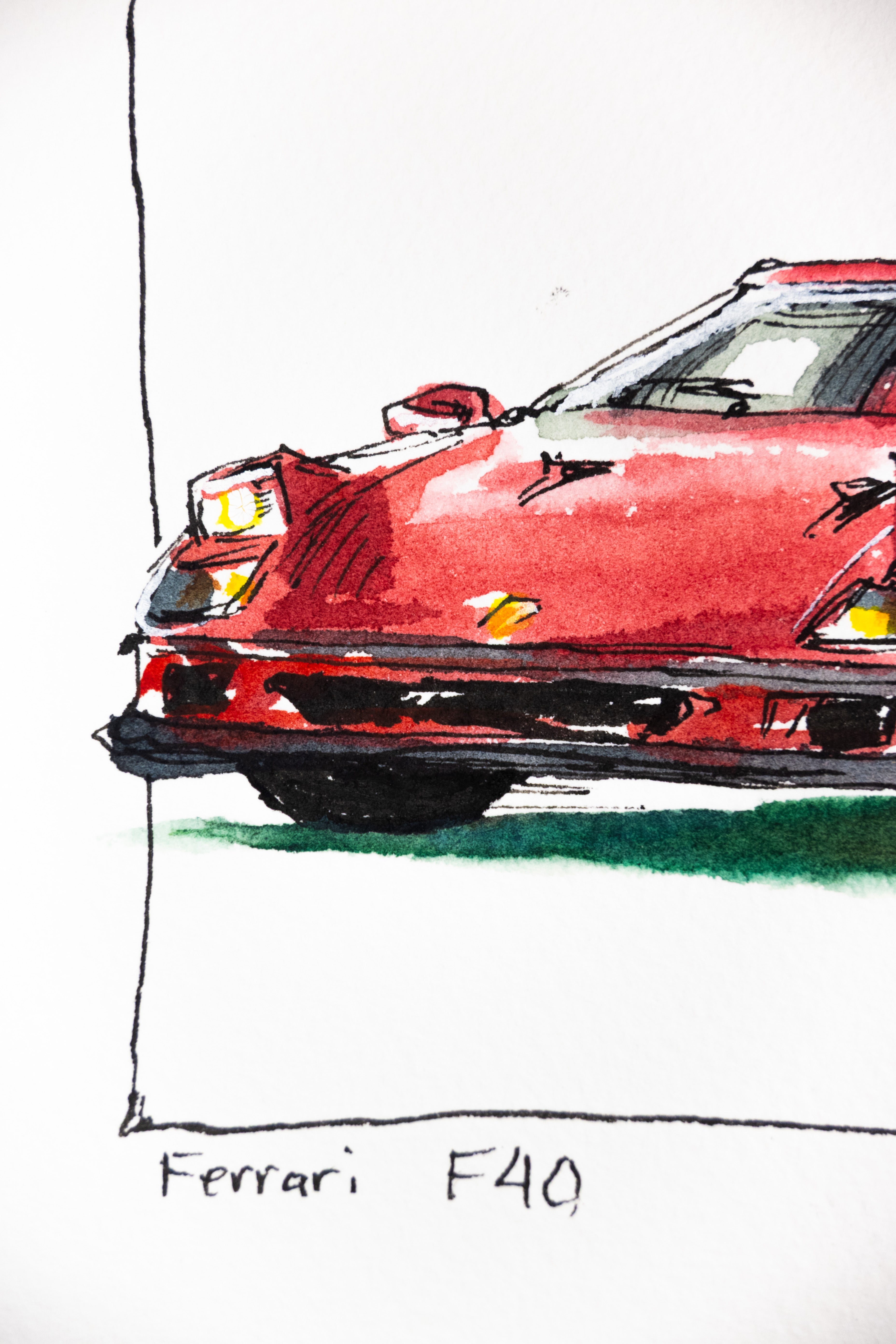 Ferrari F40, 45° Left - Original Painting by Sunflowerman