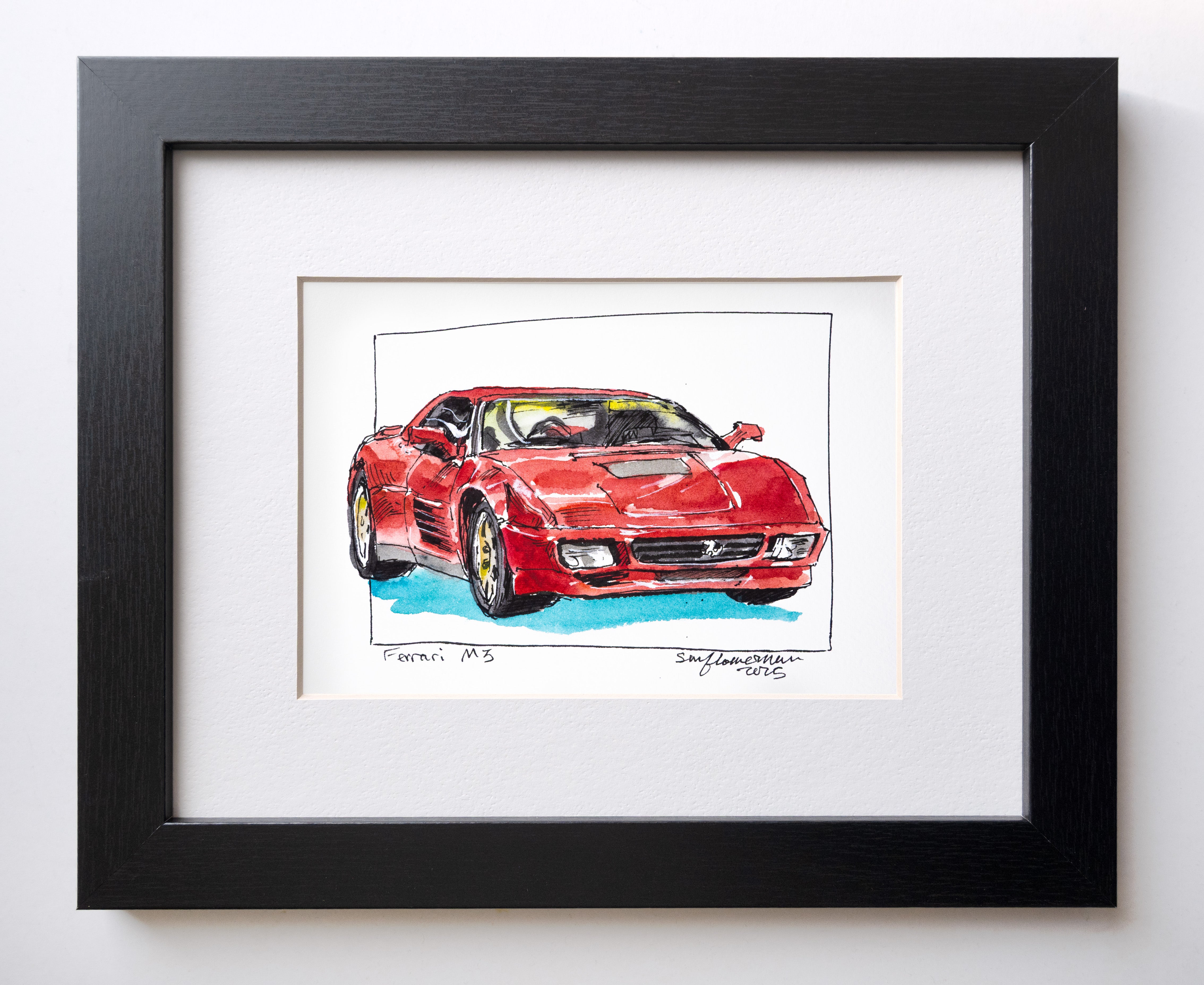 Ferrari M3 Prototype, 45° Right - Original Painting by