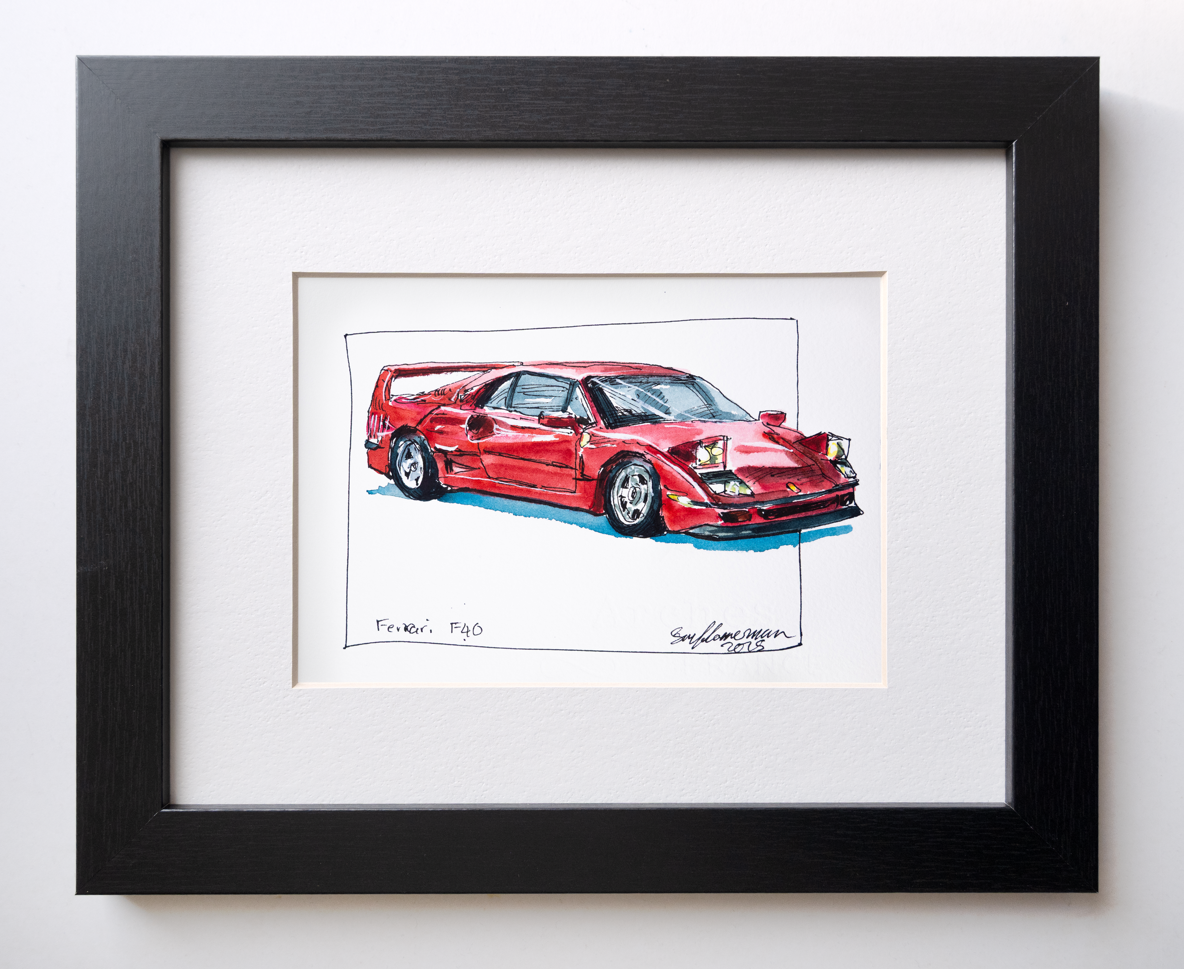 Ferrari F40, 45° Right - Original Painting by Sunflowerman