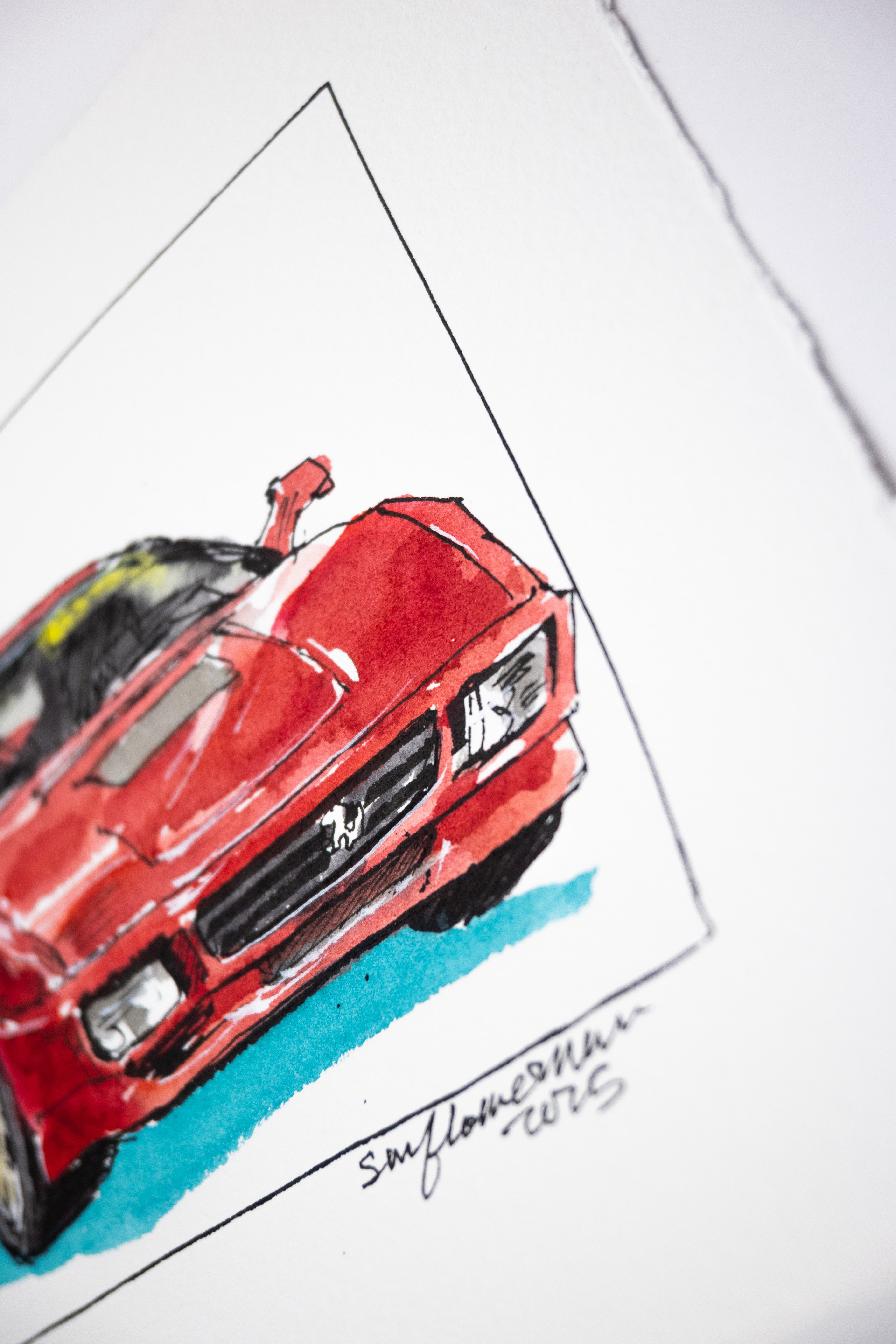 Ferrari M3 Prototype,  45° Right - Original Painting by Sunflowerman