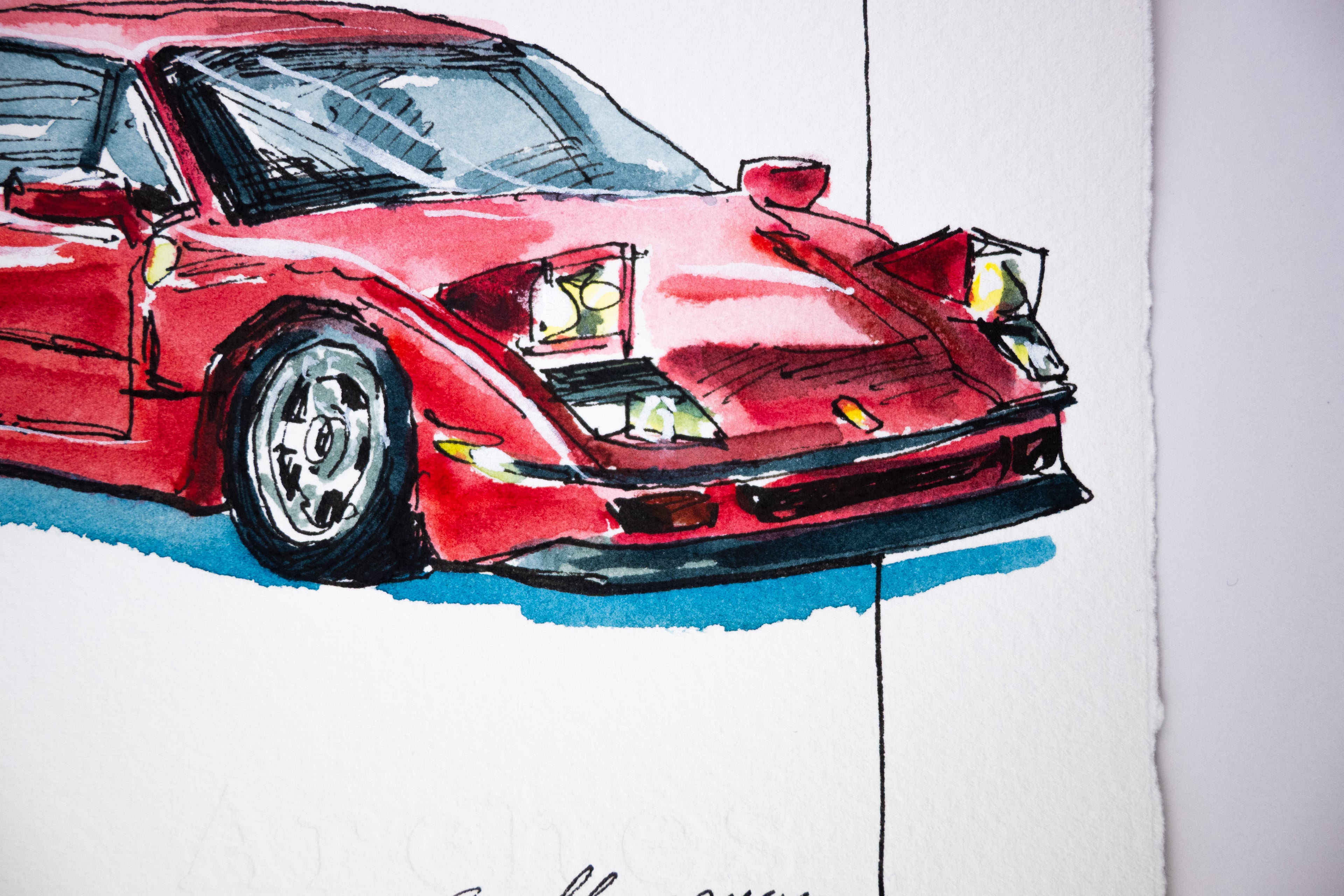 Ferrari F40, 45° Right - Original Painting by Sunflowerman