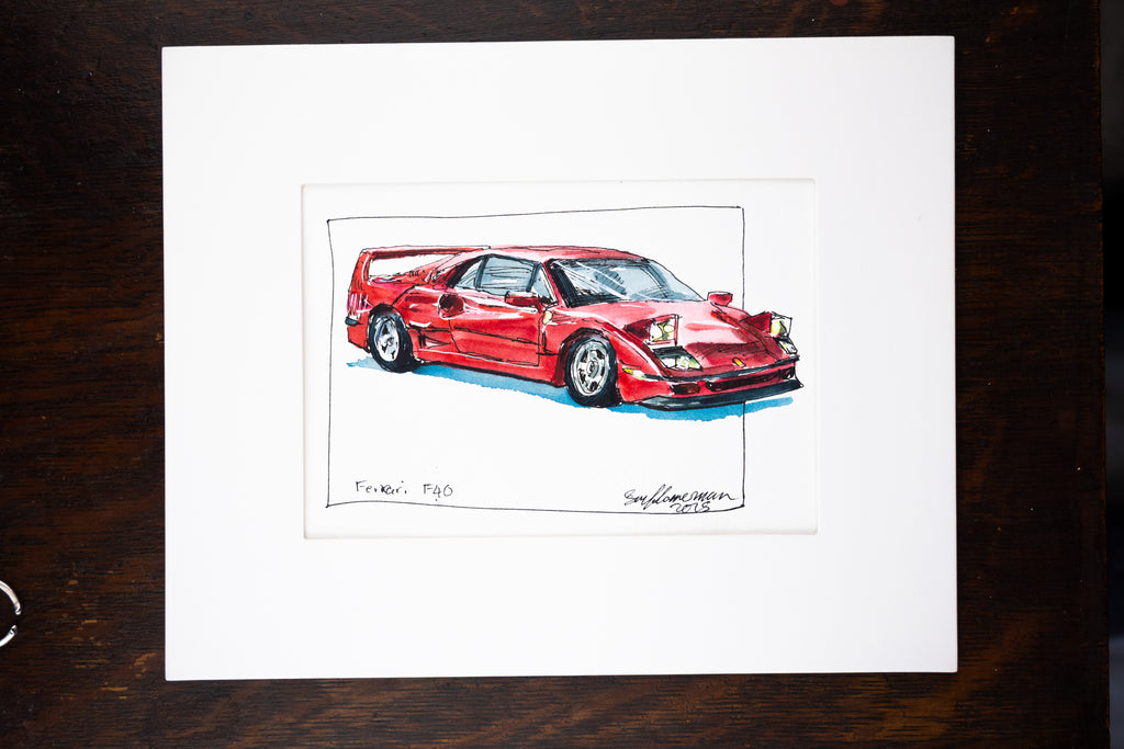 Ferrari F40, 45° Right - Original Painting by Sunflowerman