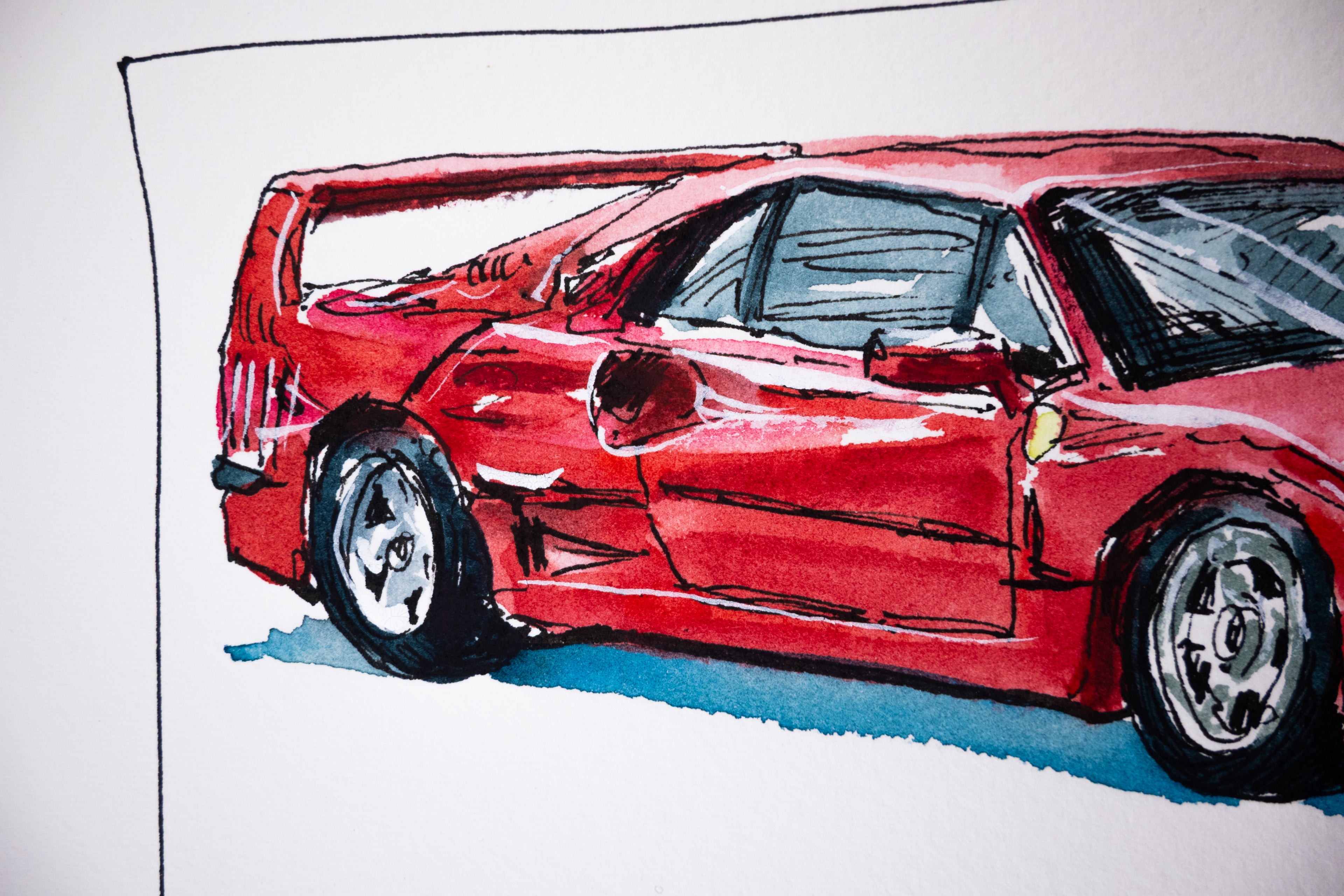 Ferrari F40, 45° Right - Original Painting by Sunflowerman