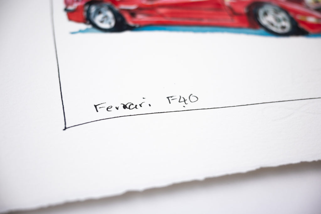 Ferrari F40, 45° Right - Original Painting by Sunflowerman