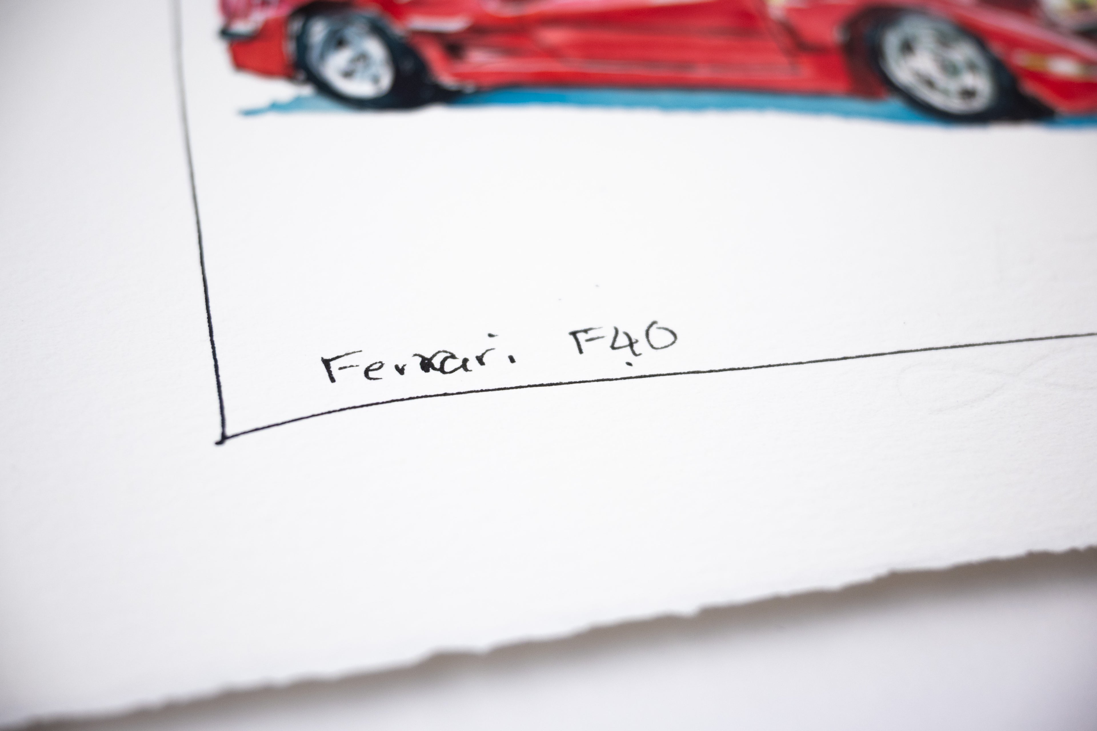Ferrari F40, 45° Right - Original Painting by Sunflowerman