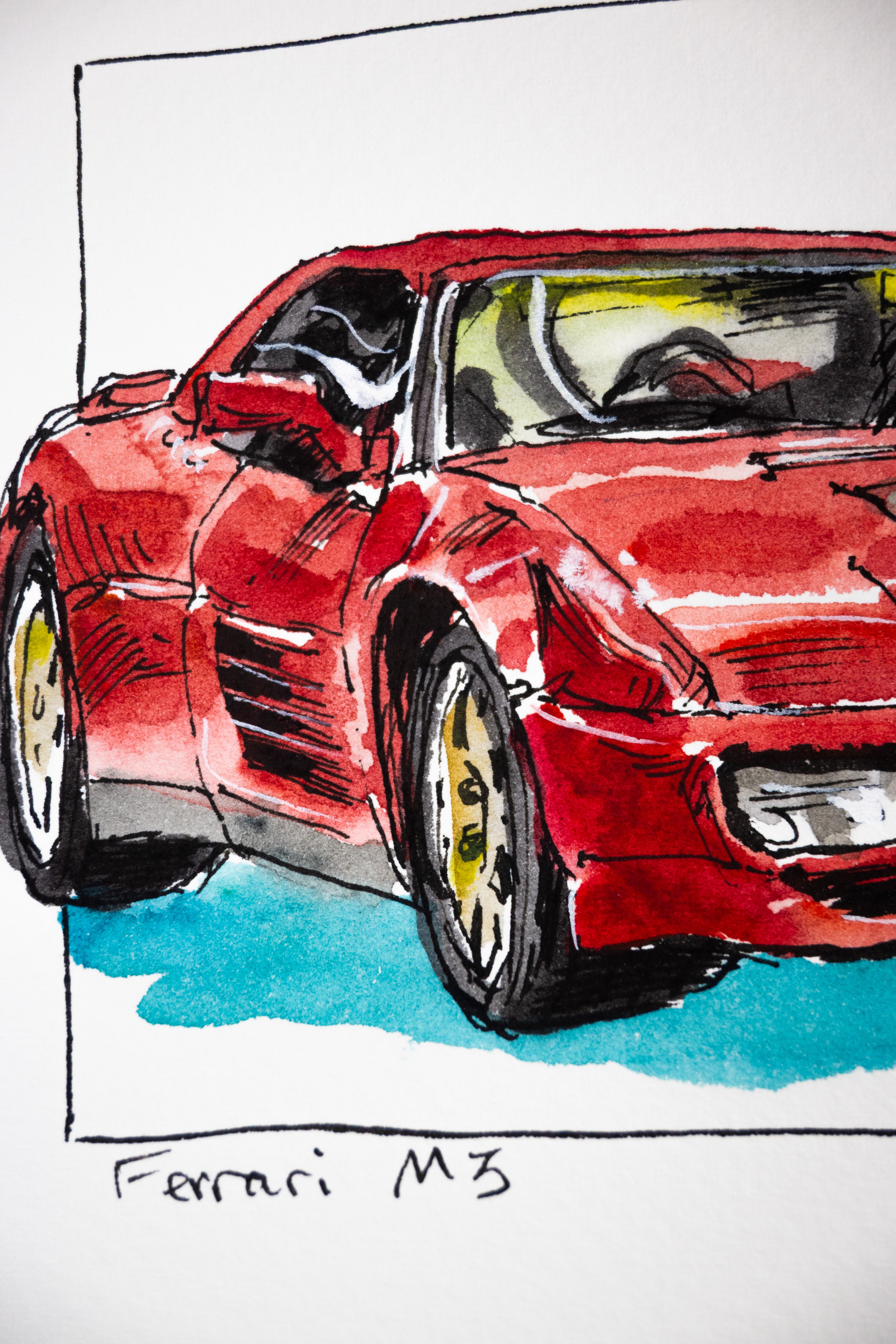 Ferrari M3 Prototype,  45° Right - Original Painting by Sunflowerman
