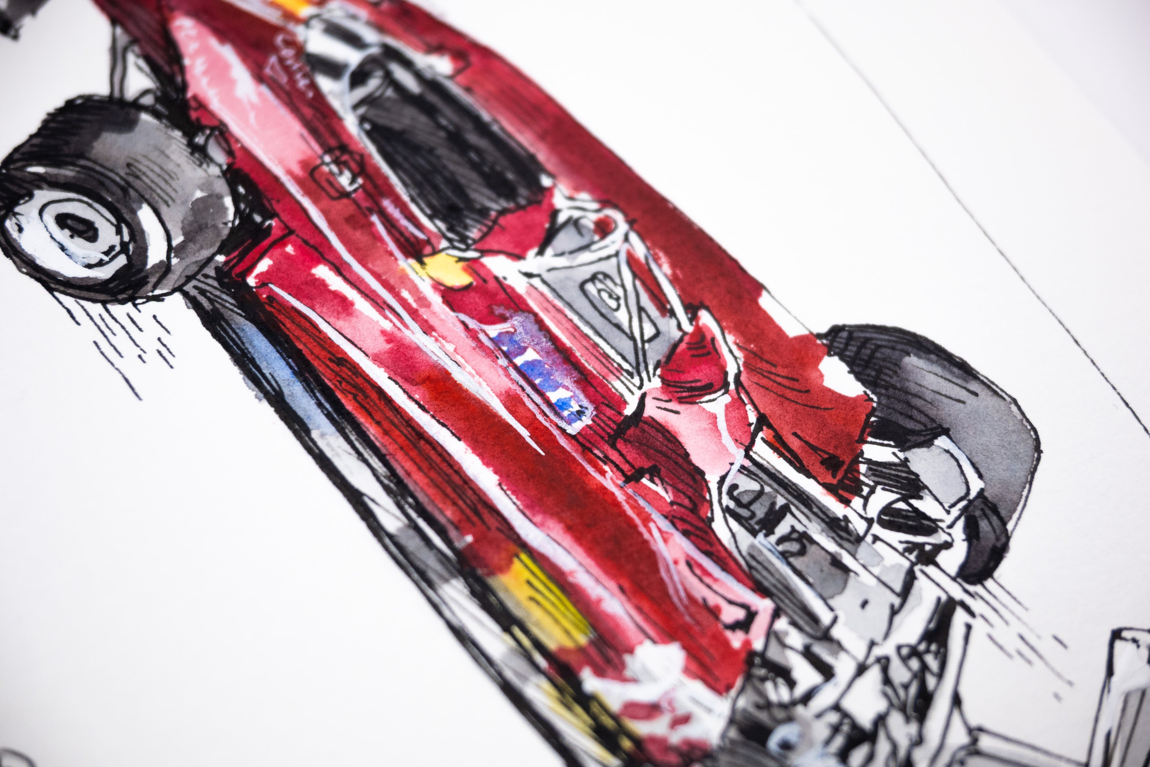 Ferrari F1 126C, 45° Left - Original Painting by Sunflowerman