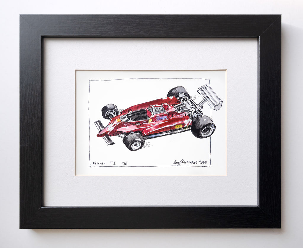Ferrari F1 126C, 45° Left - Original Painting by Sunflowerman