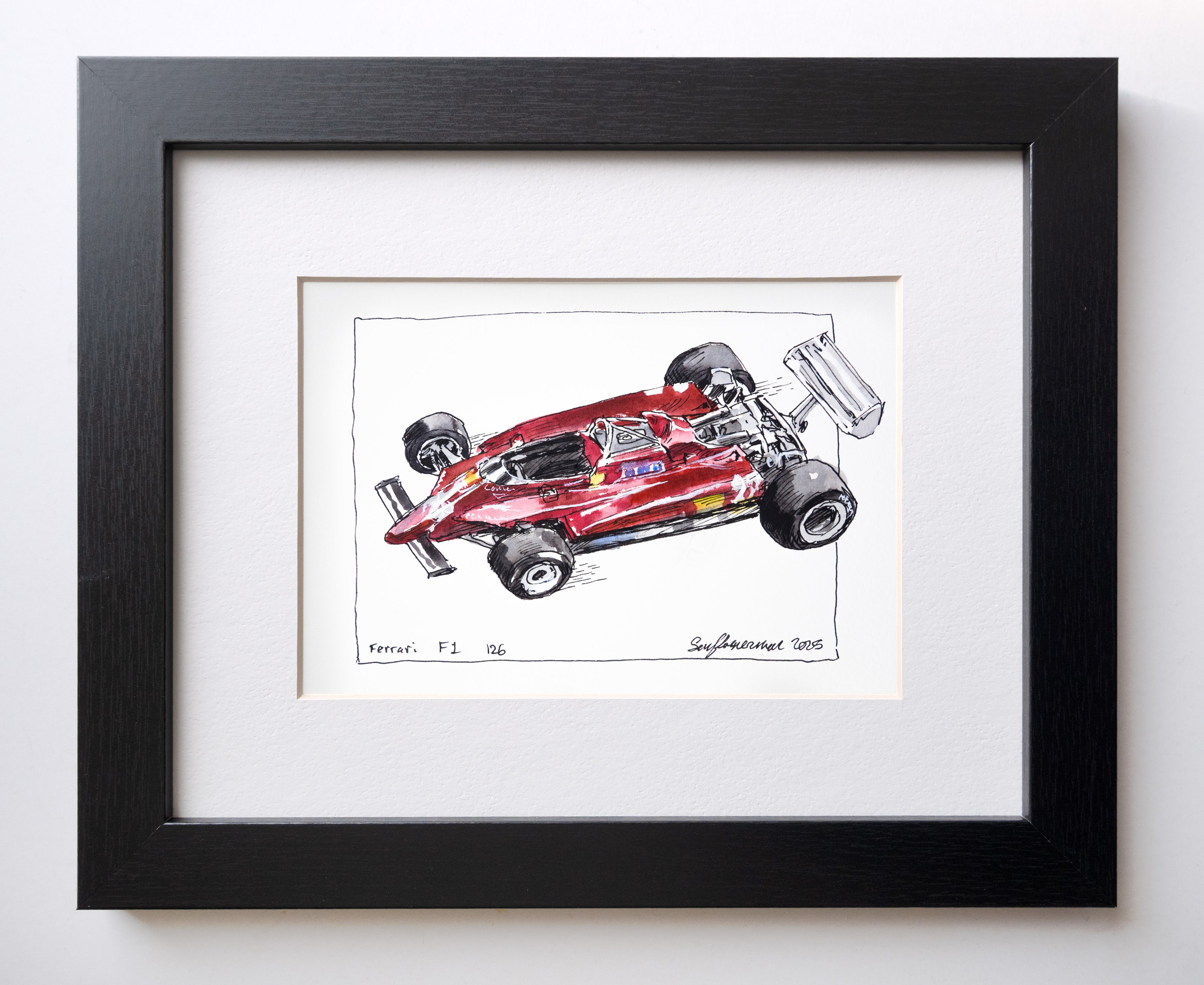 Ferrari F1 126C, 45° Left - Original Painting by Sunflowerman