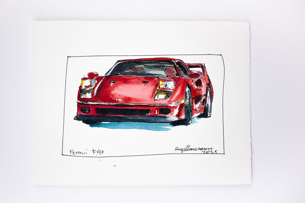 Ferrari F40, 20° Left - Original Painting by Sunflowerman