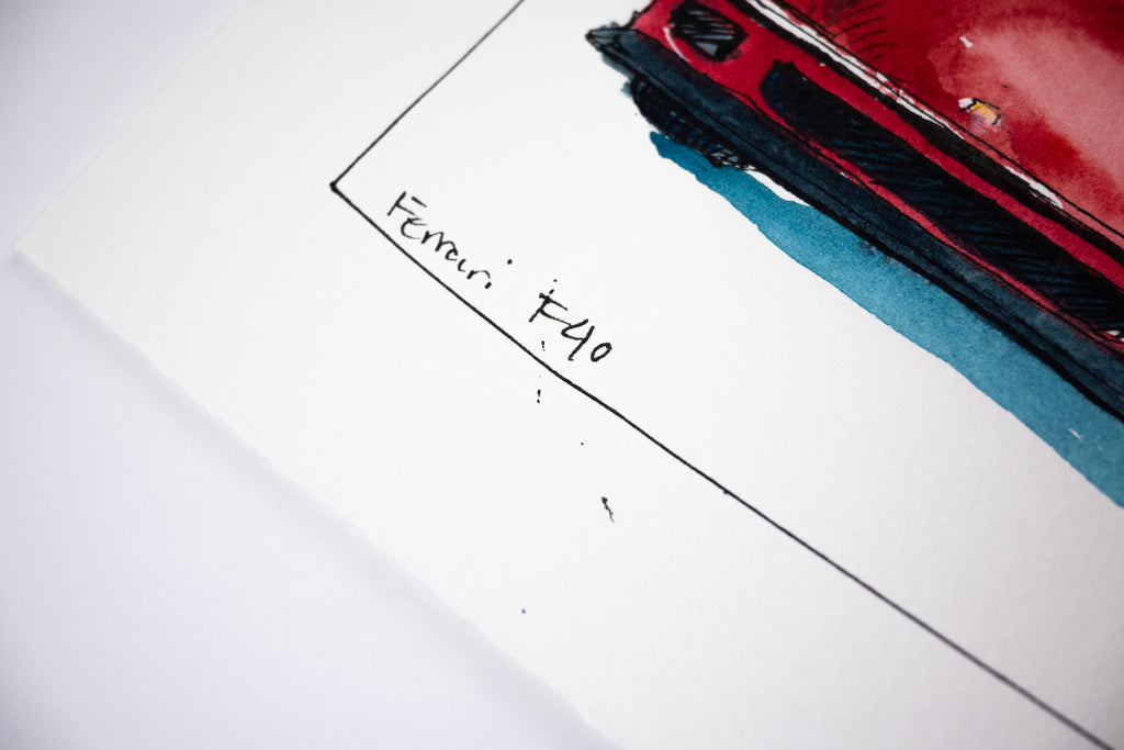 Ferrari F40, 20° Left - Original Painting by Sunflowerman