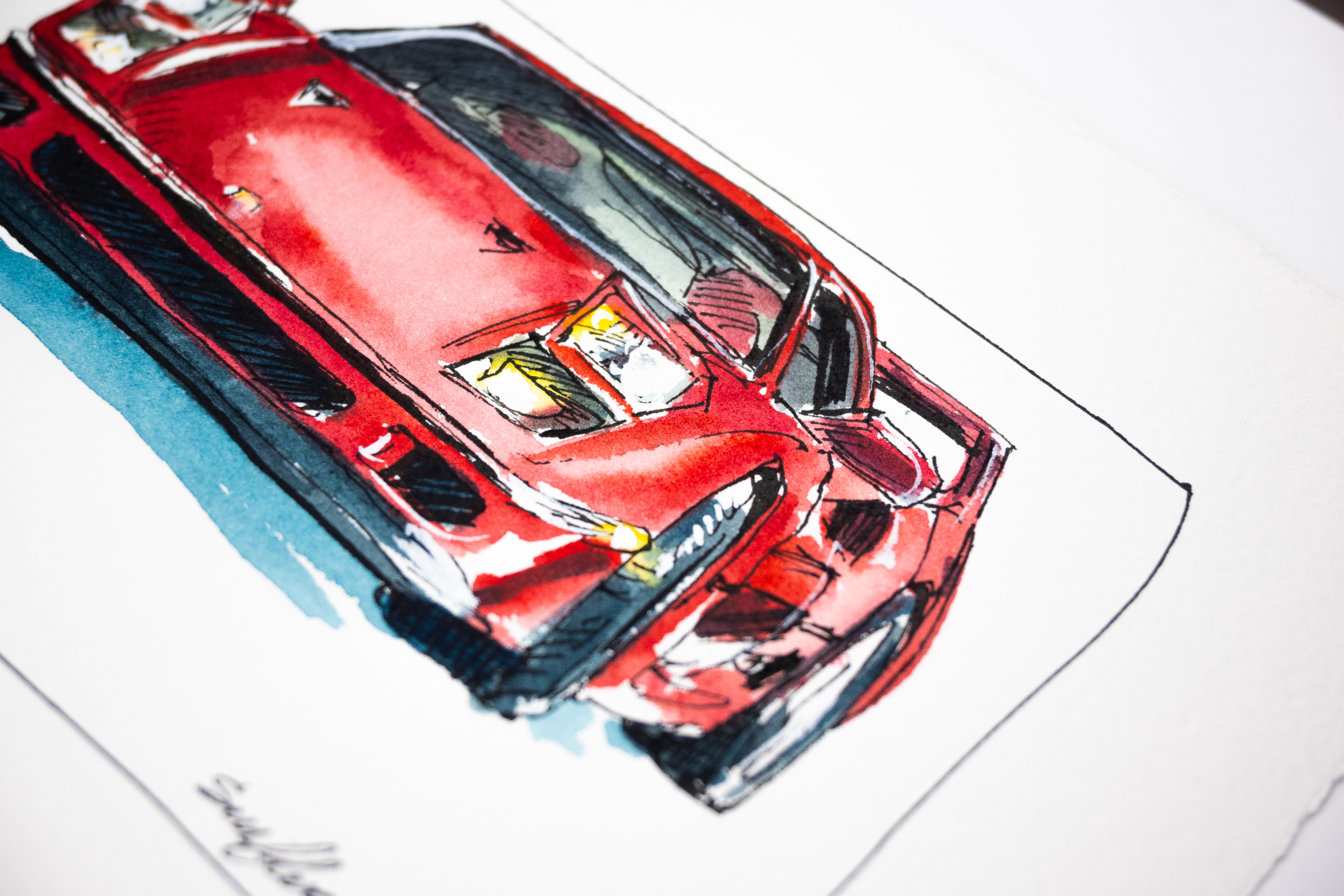 Ferrari F40, 20° Left - Original Painting by Sunflowerman