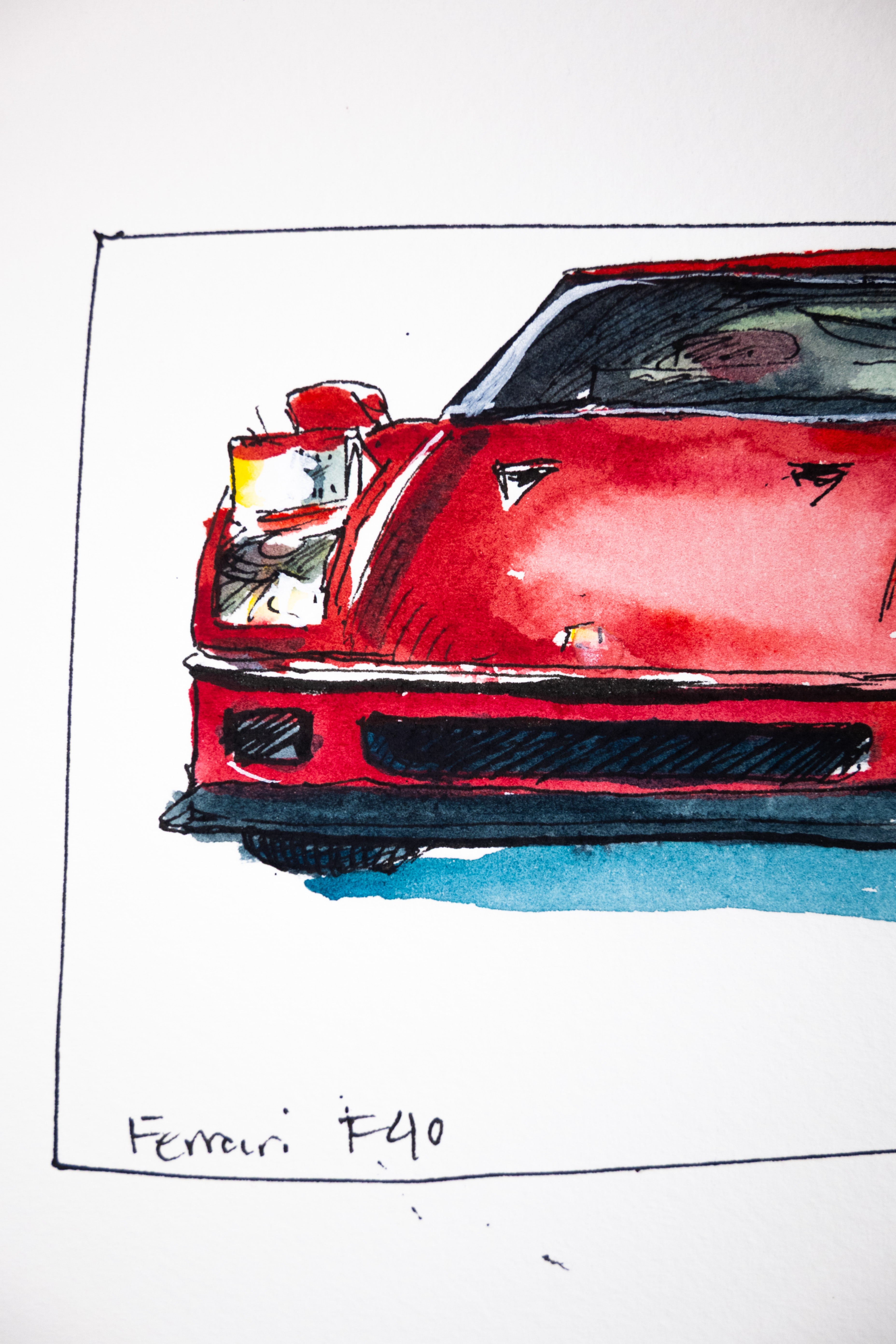 Ferrari F40, 20° Left - Original Painting by Sunflowerman