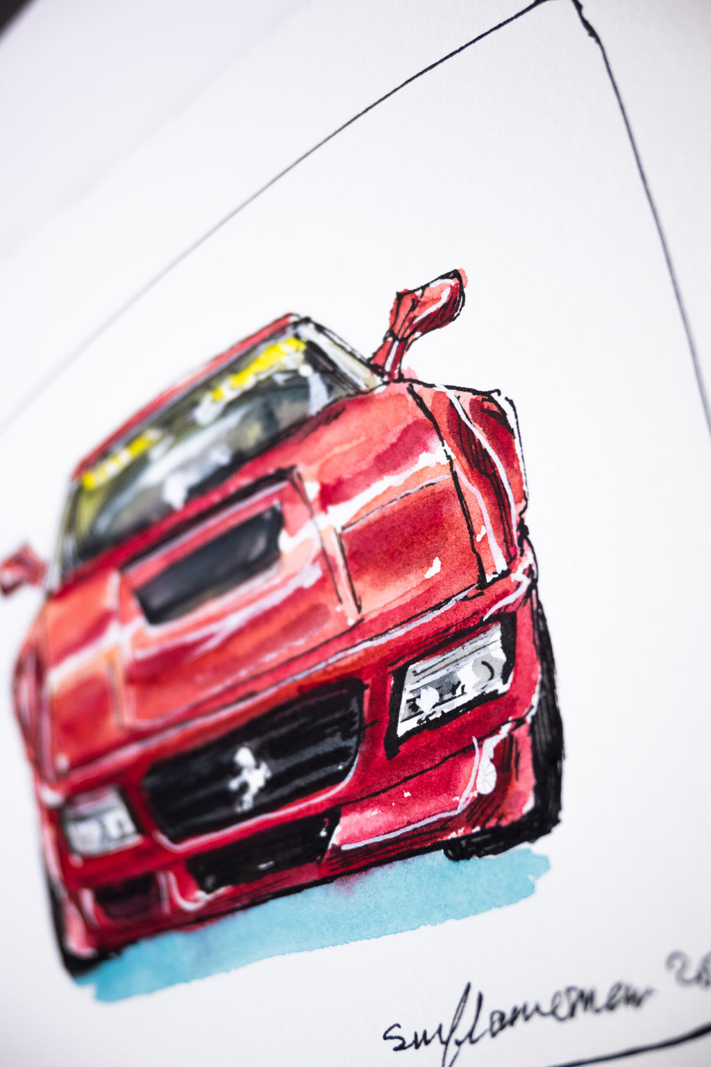 Ferrari M3 Prototype, Front - Original Painting by Sunflowerman